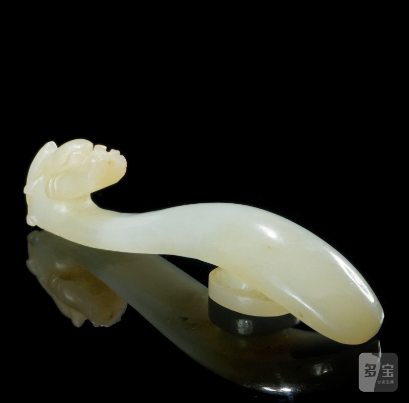 清 白玉龙钩
